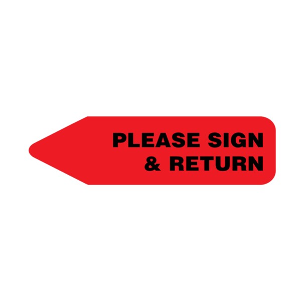 Labeling Flag - Imprinted - Sign Return- Red - Refill - 9/16" x 2"